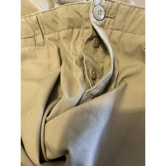 NWT Norma Kamali Womens Casual Chino Pant Size 16 Wide Leg Button Fly In Sand - Picture 4 of 12